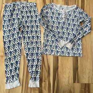 Roller Rabbit blue monkey print pajamas set